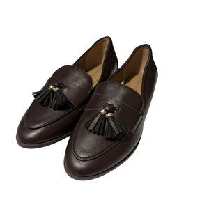 Lane Bryant Tassel Front Dream Cloud Slip-On Loafers Chestnut Preppy Sz 10W NWOB